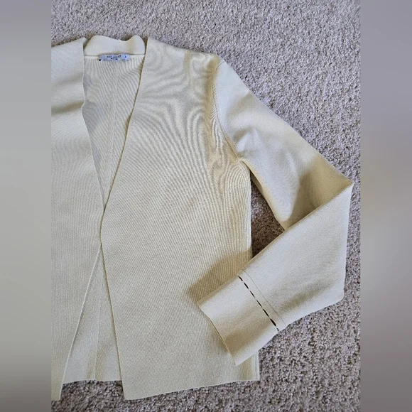 MM Lafleur Cardigan Woolf Blazer Womens Size Small Cream Open Front Jardigan - Picture 7 of 13
